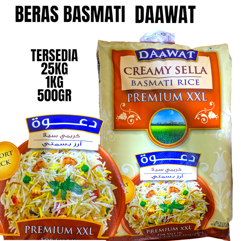 

RB Beras Basmati Dawaat Basmati India 25 kg Beras Panjang india dan repack 5 kg 10 kg 15 kg 20 kg 5