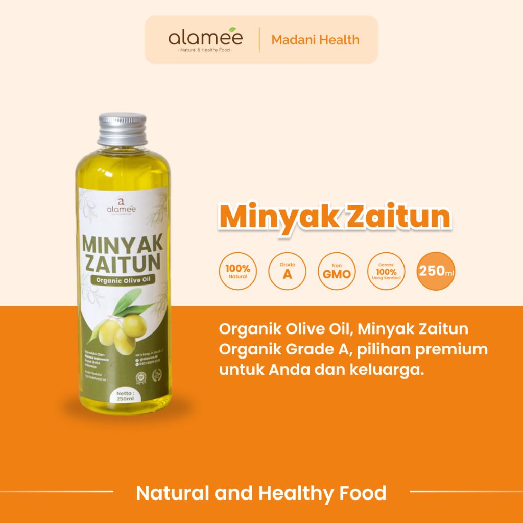 

ALAMEE Minyak Zaitun Untuk Diminum Olive Oil Extra Virgin Organic Organik Murni Asli Masak EVOO