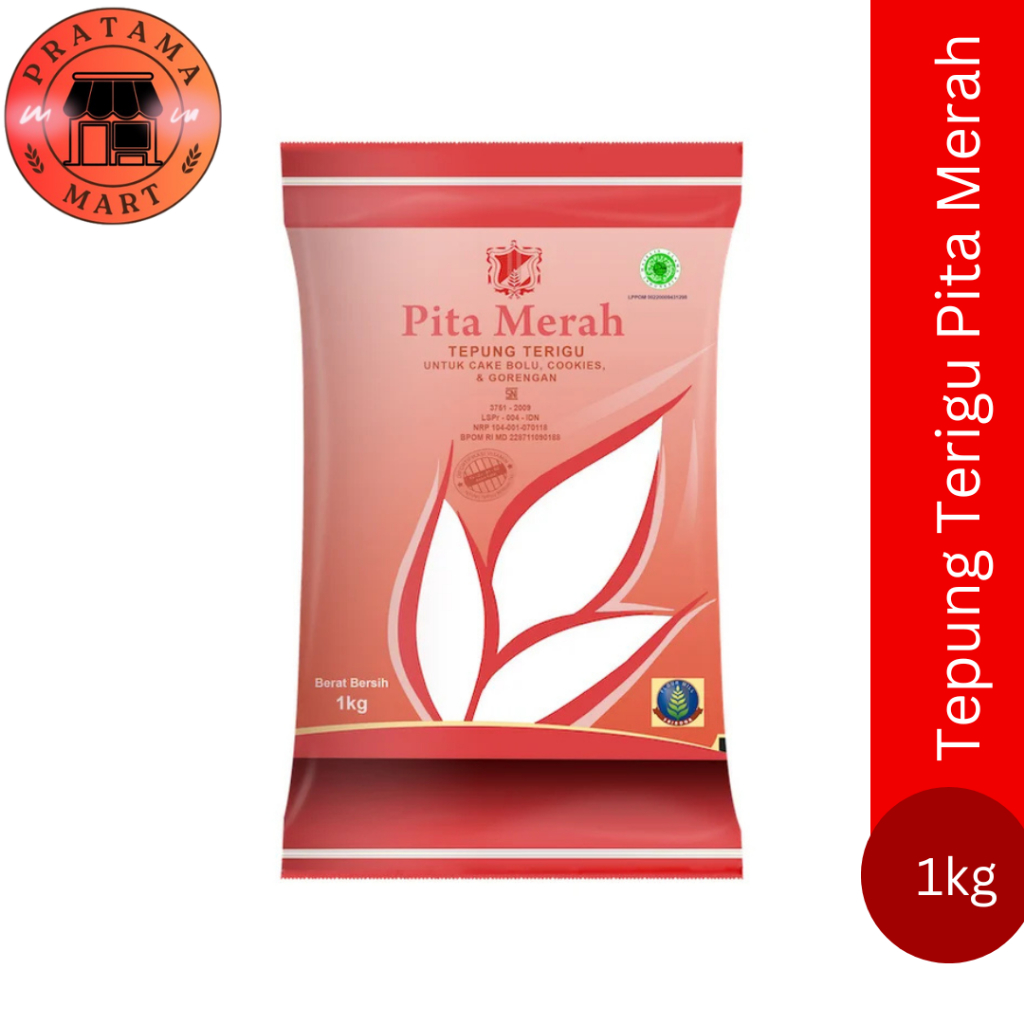 

TEPUNG TERIGU Pita Merah Sriboga 1kg 1 Kilo PitaMerah