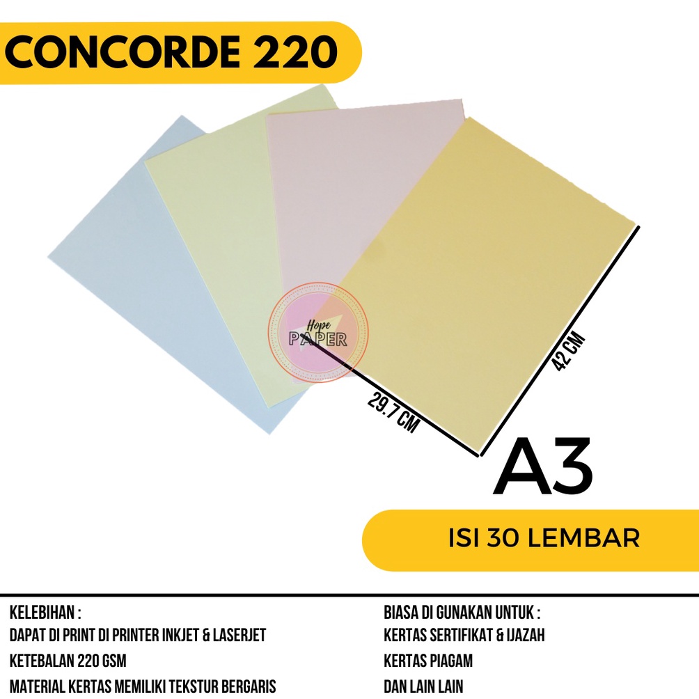 

KODE FWCOG Kertas Concorde A3 22 gr isi 3 lembar Kertas Concorde A3