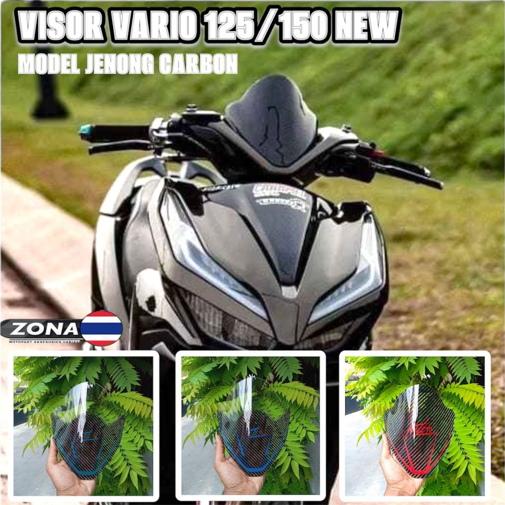 VISOR VARIO 125 VARIO 150 LED NEW GEN 1 GEN 2 MODEL JENONG CARBON FULL CARBON FREE DOUBLE TAPE PEREK