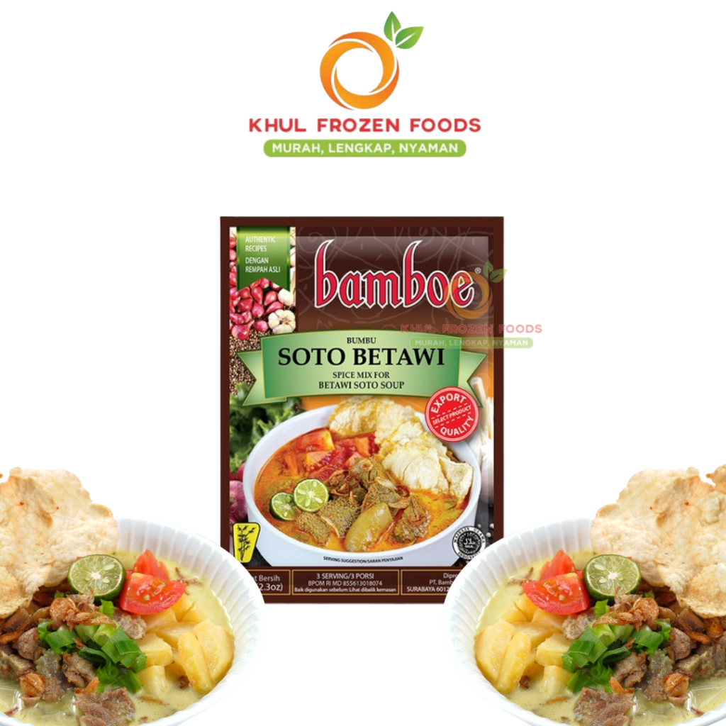 

Bamboe Bumbu Instan Soto Betawi 65 gr/ BAMBOE/ Bumbu Soto Betawi