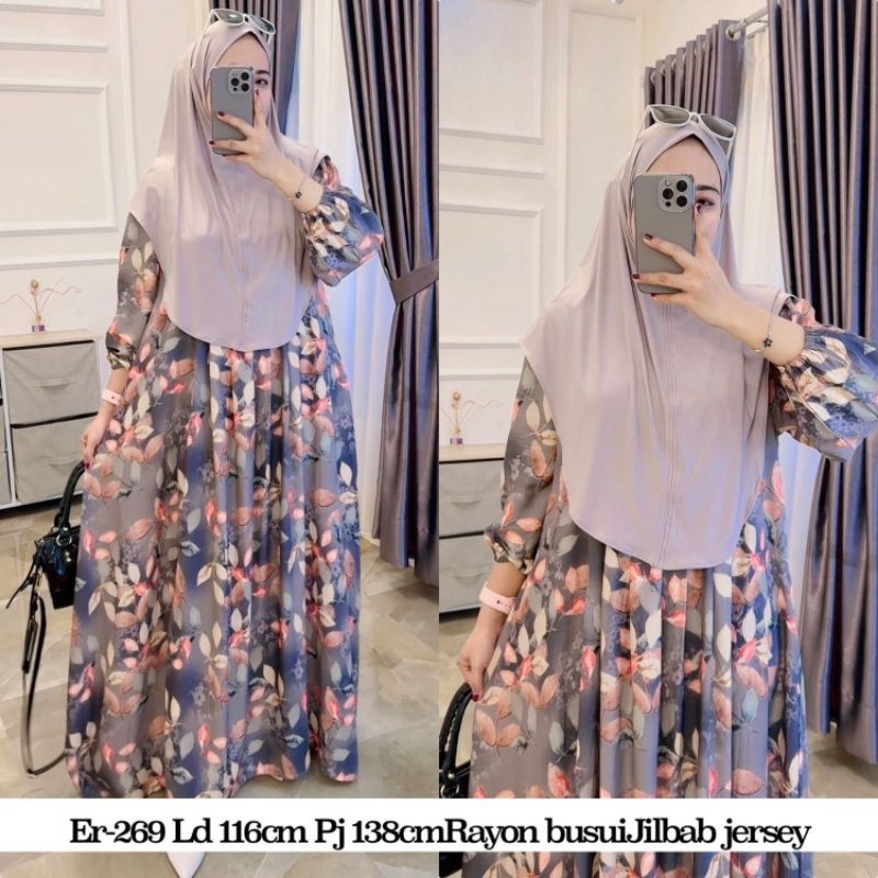 GAMIS BERGO SET HIJAB RAYON