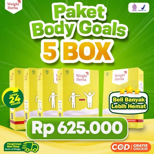 

[PROMO 5 BOX] Weight Herba Asli - Susu Penambah Berat Badan dan Nafsu Makan Berkualitas Tinggi