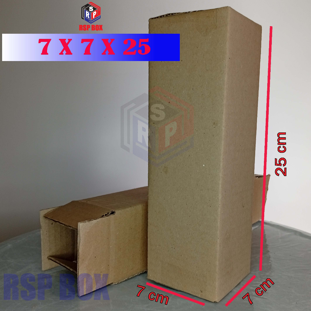 

Kardus packing ukuran 7x7x25 cm karton box packaging kemasan murah