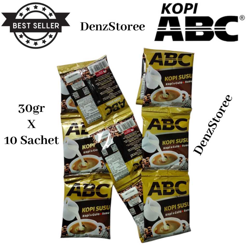 

( COD ) ABC Kopi Susu / Kopi & Gula + Susu / 30gr x 10 Sachet / 1 Renceng ISI 10