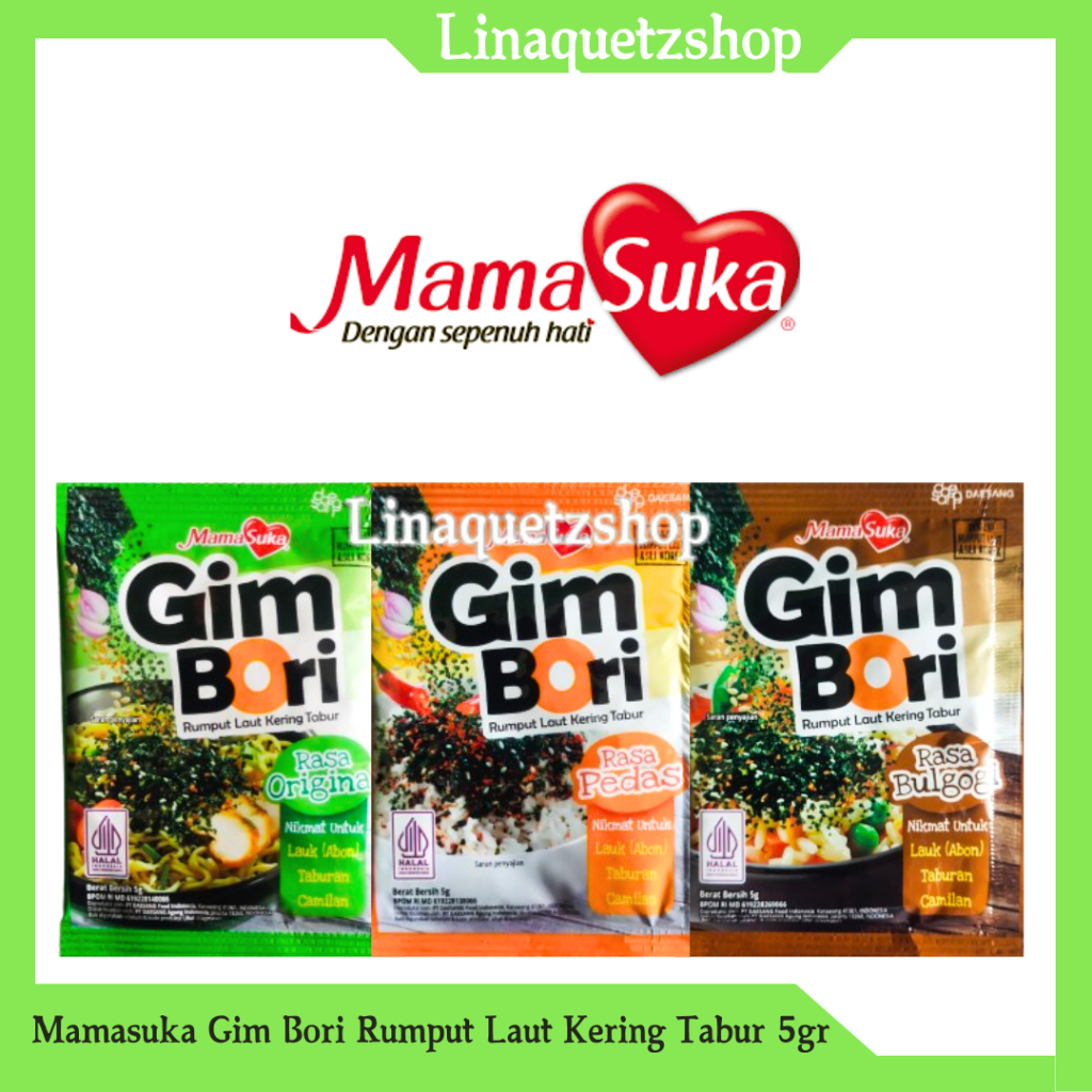 

MAMASUKA Gim Bori Rumput Laut Kering Tabur 5gr Sachet (1 Pcs)