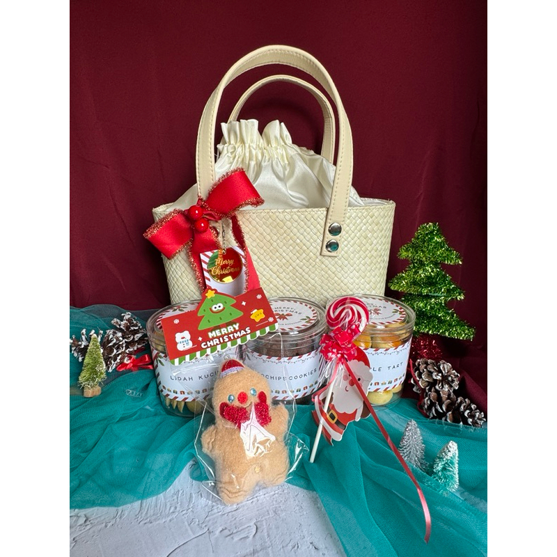 

X’mas Set Rattan Bag christmas hampers kado natal gift homemade cookies premium hampers