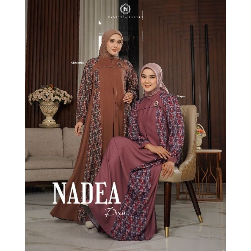 [BISA COD]NADEA DRESS NADHEERA LUXURY/DRESS GAMIS MOTIF BUNGA/RAYON PREMIUM/DRESS SYARI