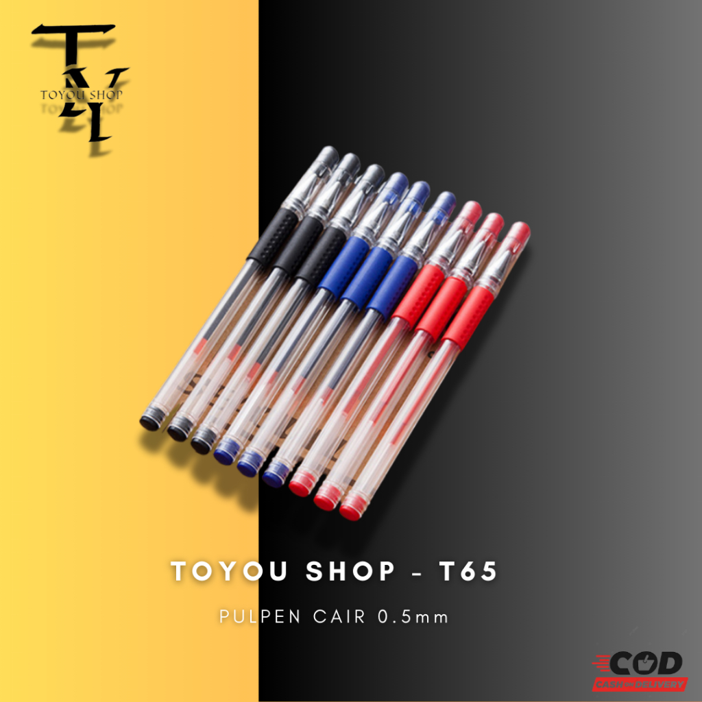 

[TOYOU SHOP T65] PENA PULPEN BOLPOIN | ALAT TULIS SEKOLAH KANTOR | PENA CAIR 0.5MM