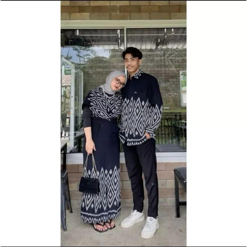SET COUPLE TENUN RAISA HITAM RAYA TENUN | DRESS KONDANGAN RAISA SET COUPLE PREEWED