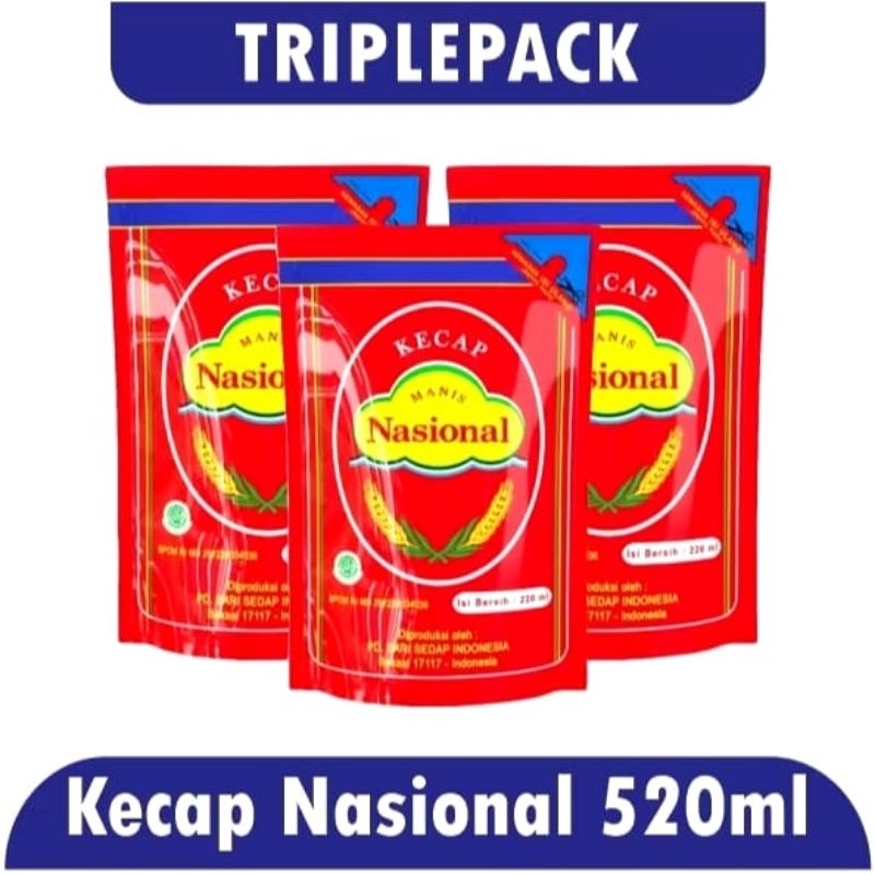 

3 Pcs - Nasional Kecap Manis Refill 520ml Kemasan Pouch