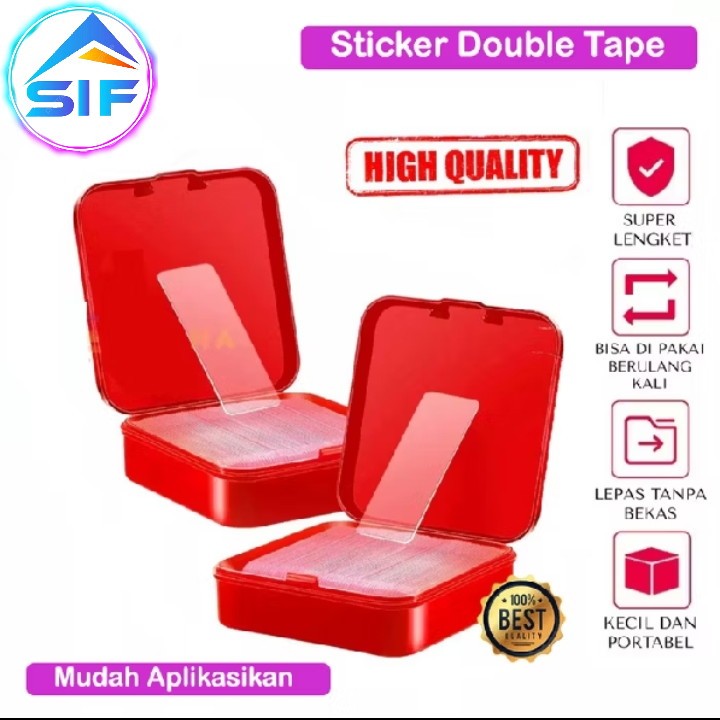 

Double Tape 2 Sisi Mini Serbaguna Tempelan Bening Super Kuat Nano Tape 2 Side Multifungsi