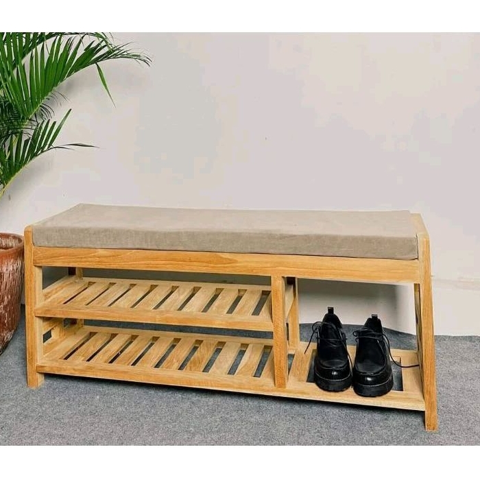 Bangku rak sepatu multifungsi, sofa rak sepatu minimalis