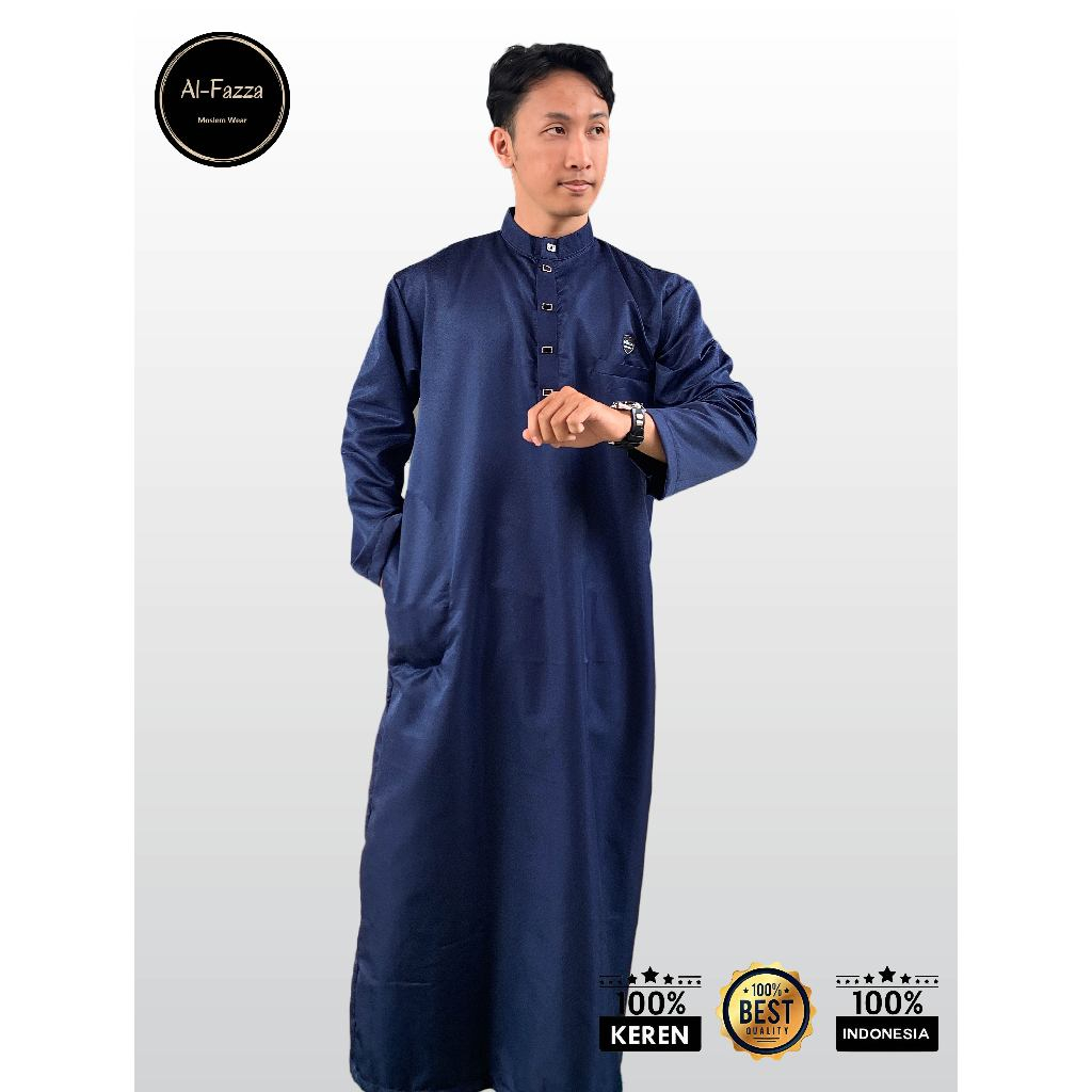 Modern Kokoh Pakaian Muslim Lakilaki Baju Leberan Cowok Baju Peria Distro Jubah Pria Dewasa Premium 