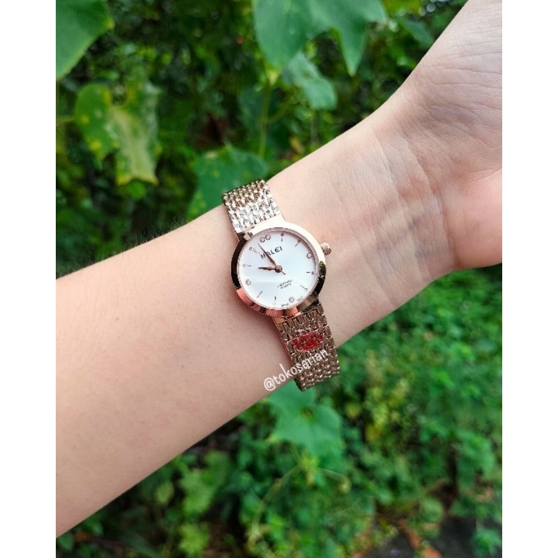 Jam Tangan Halei 5027L Original Bergaransi Jam Tangan Rantai Analog Wanita