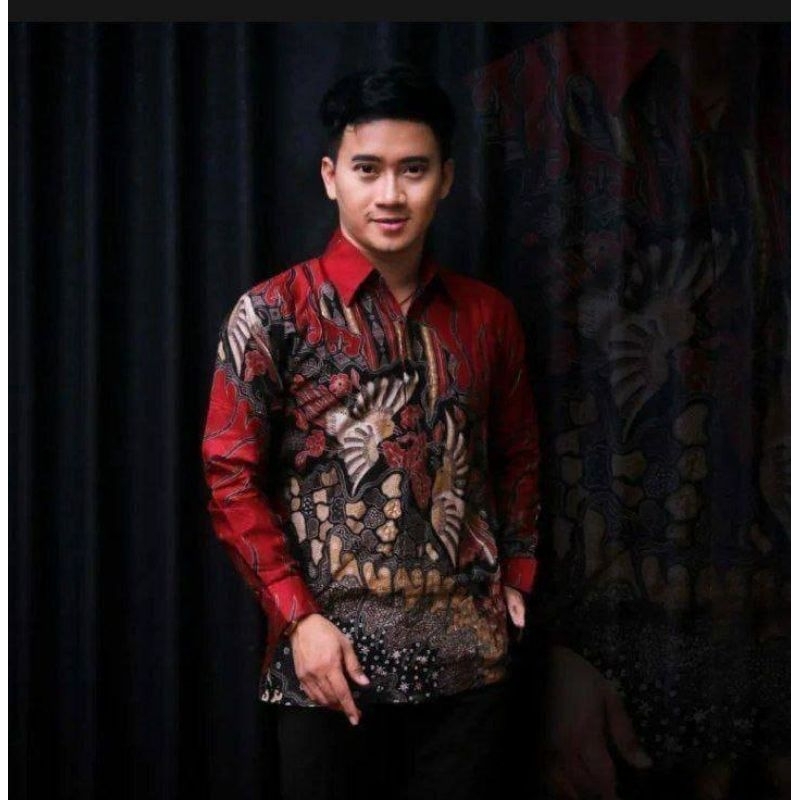 Kemeja Batik Pria Lengan Panjang Baju Batik Pria Slimfit Seragam Kerja Kantor Baju Batik Halus Pria 