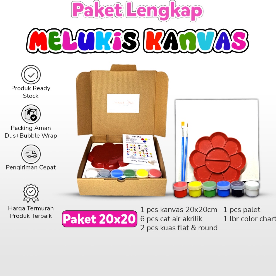 

Kejar Kejutan Alat Lukis Lengkap 1 Paket Kanvas Cat Air Akrilik Kuas Palet