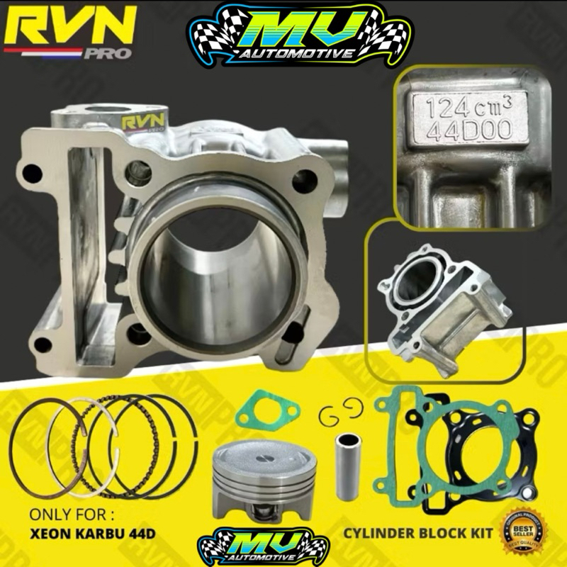 BLOCK SEHER BORING BLOK SEHER KOMPLIT XEON KARBU ORIGINAL RVN 44D STANDAR  - BORE UP 58MM PLUS PISTO