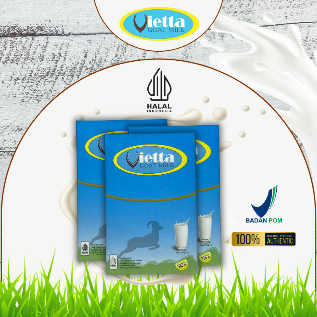 

PAKET 3 BOX VIETTA GOAT MILK - Susu Kambing Etawa Bubuk 100% Original 200 Gr / Gram