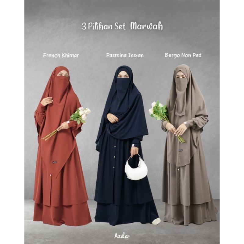 GAMIS SET JILBAB SYARI PREMIUM BY AZDA (MARWAH SET)
