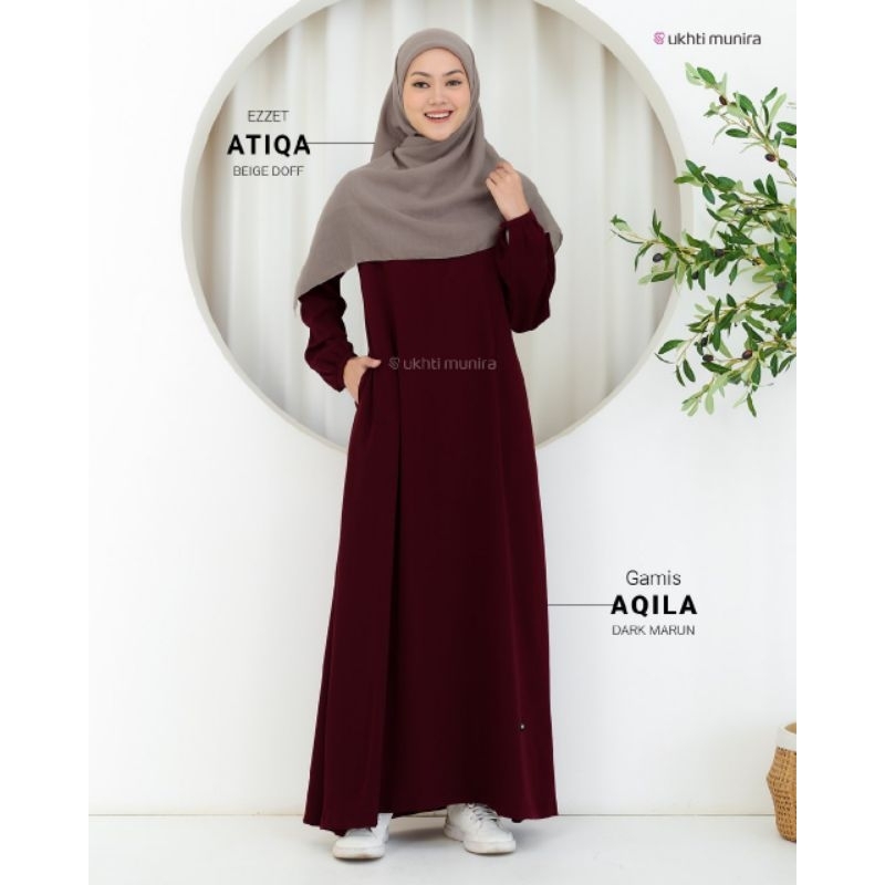 AQILA GAMIS UKHTI MUNIRA POLOS WOLLY CREPE GAMIS MODIS TRENDY TERBARU