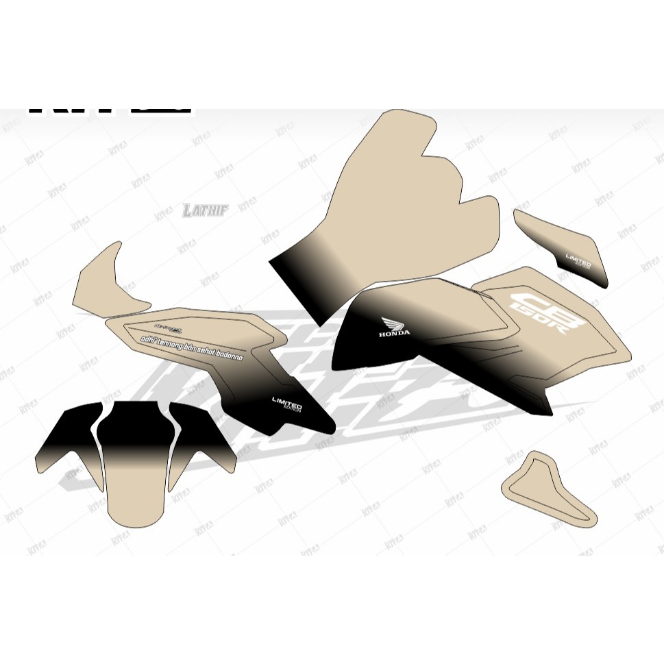 Decal All New CB150R - Dekal Sticker All New CB150R hitam coklat