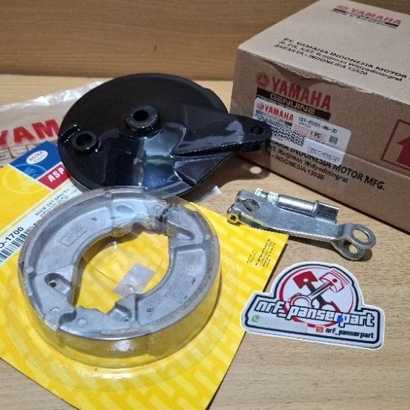 PANEL TROMOL VEGA R NEW HITAM//TUTUP REM TROMOL BELAKANG SET KAMPAS REM+AS PAHA REM YAMAHA JUPITER M