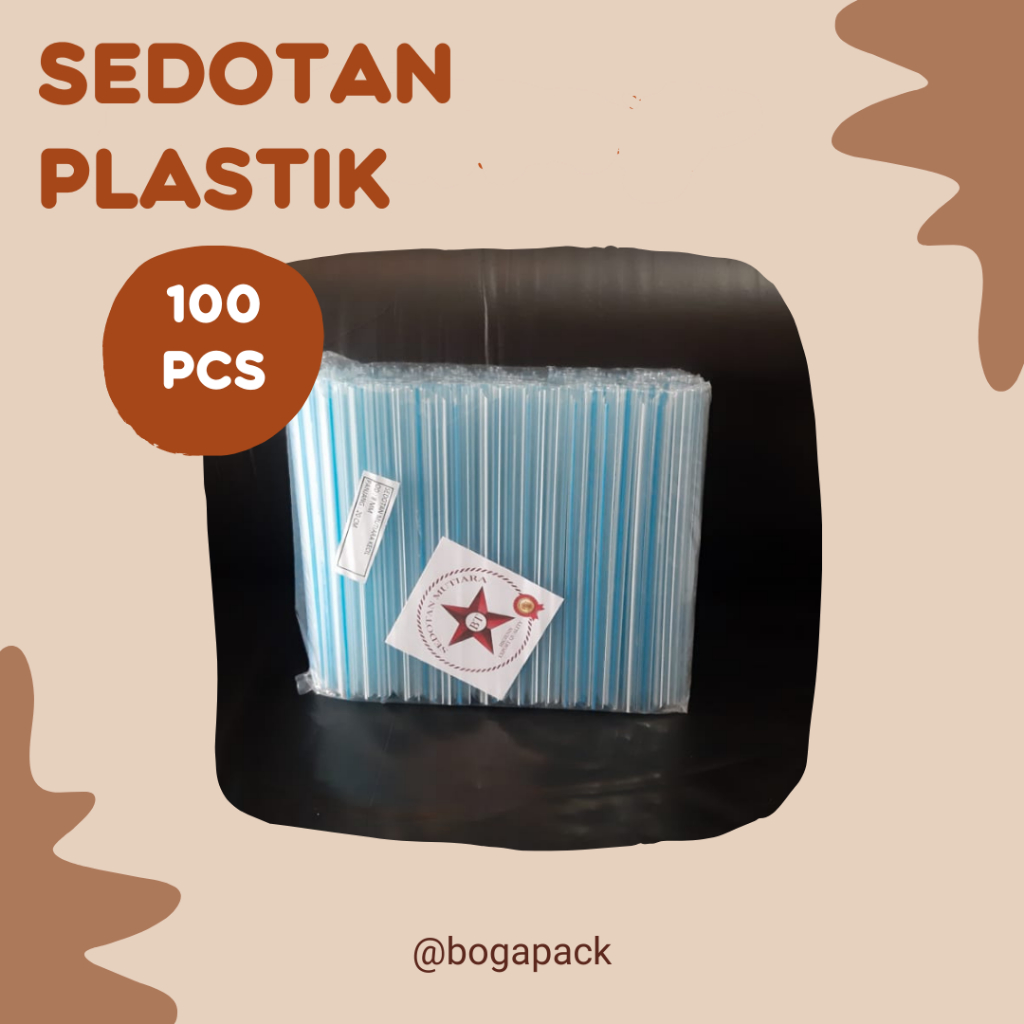 Sedotan Plastik Warna 8mm 20cm isi 100pcs / Sedotan 20cm / Sedotan Mutiara / Sedotan Warna