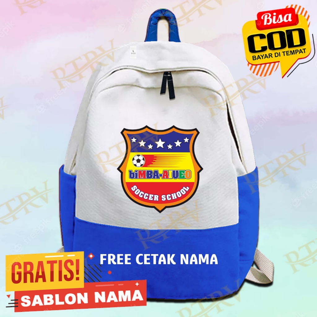 Tas Ransel Tas Sekolah Anak Motif Bimba Aiueo Soccer School