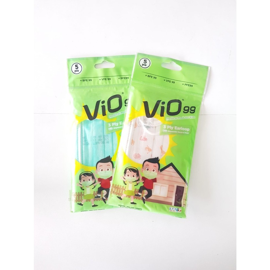 Vio 99 Medical Mask for kids / Masker Vio 99 Sachet Motif dan Polos