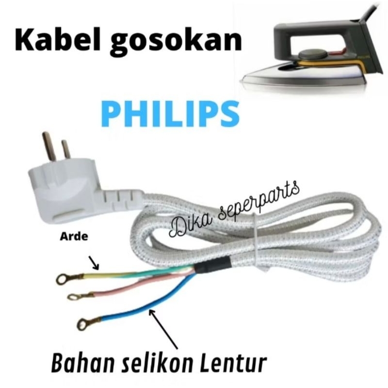 kabel gosokan - setrika philips maspion 3 kabel