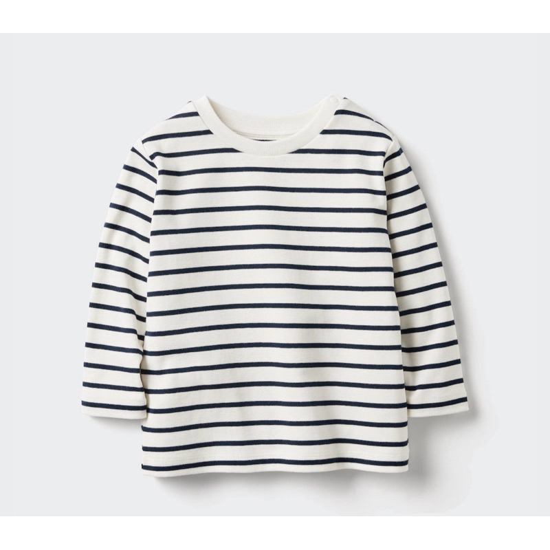 SALE‼️ UNIQLO BABY KIDS T-SHIRT KERAH BULAT LENGAN PANJANG GARIS