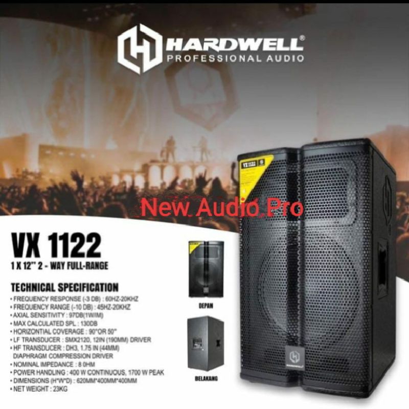 Speaker pasif Hardwell VX1122 12inch 2buah original