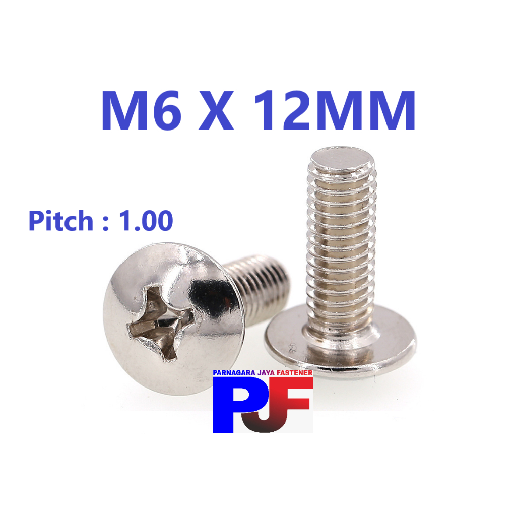 Baut JT Stainless M6x12 / Baut Payung Stainless / JT SS M4x12