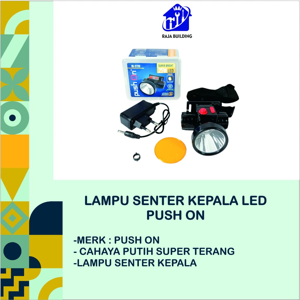 LAMPU SENTER KEPALA LED PUSH ON/HEADLAMP/LAMPU SOROT KEPALA/LAMPU KEPALA LED