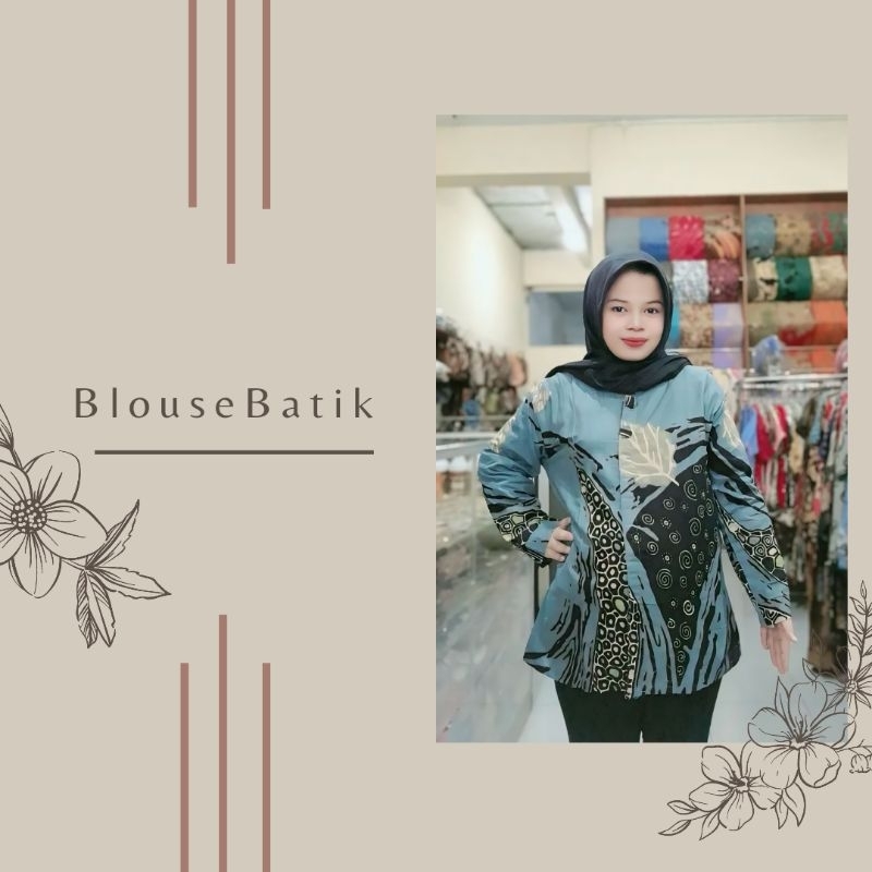 Blouse Batik Wanita Lengan Panjang