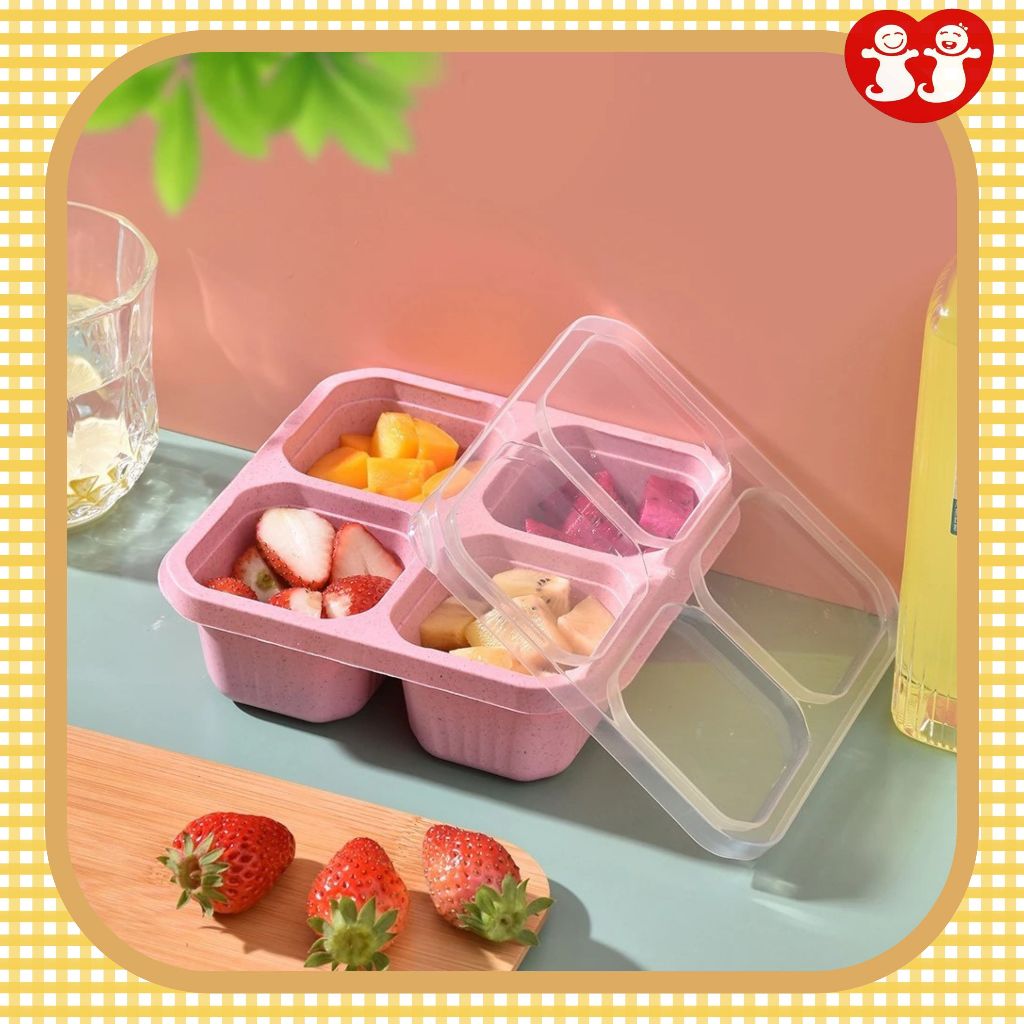 Kotak Makan 4 Sekat / Kotak Makan Lunchbox Plastik