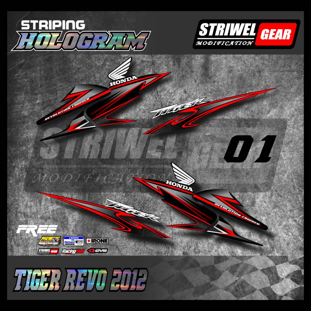 Tiger Revo Sticker List Striping Hologram Honda Tiger Revo 2012 AA001