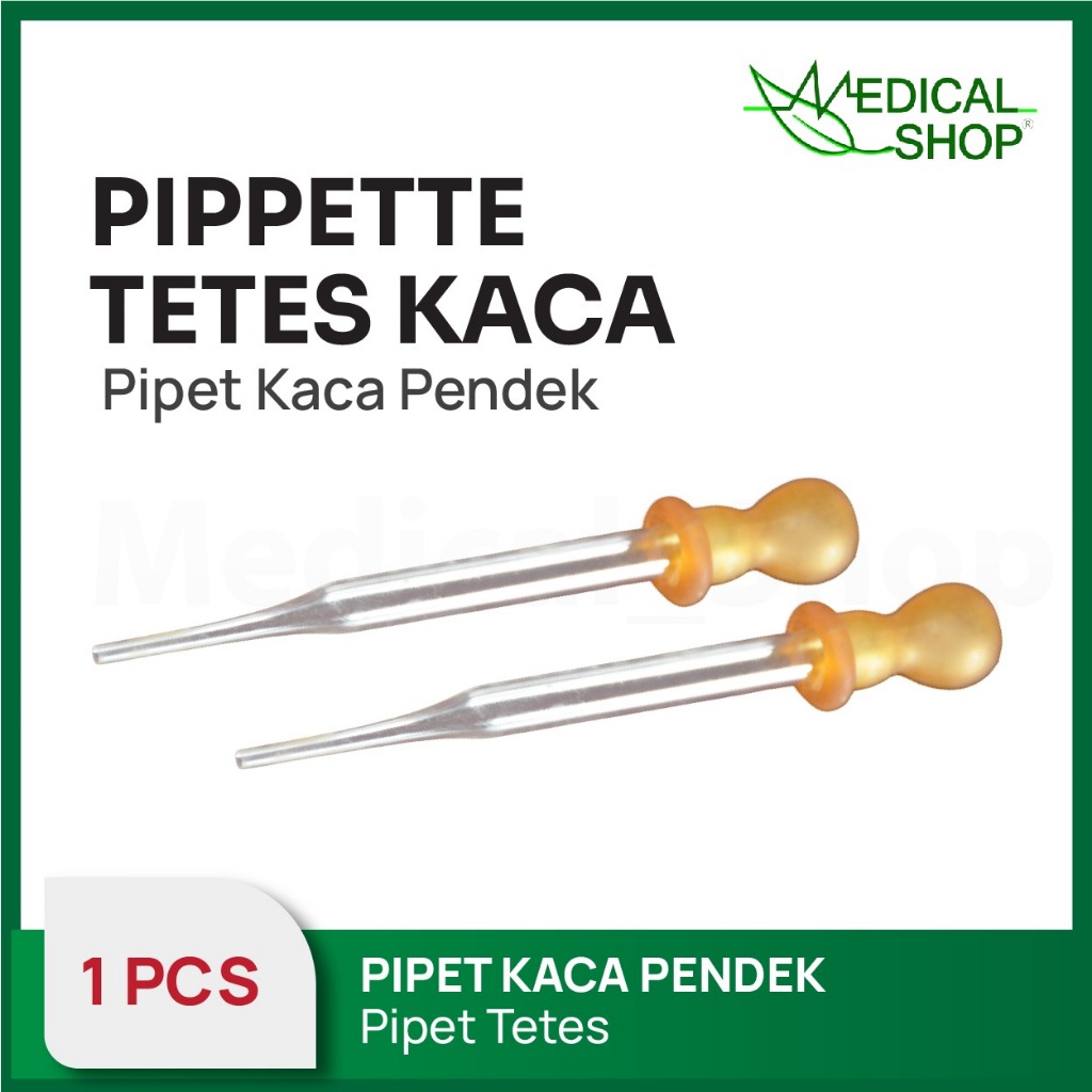 Pipet Tetes Pendek Kaca / Pipet kaca