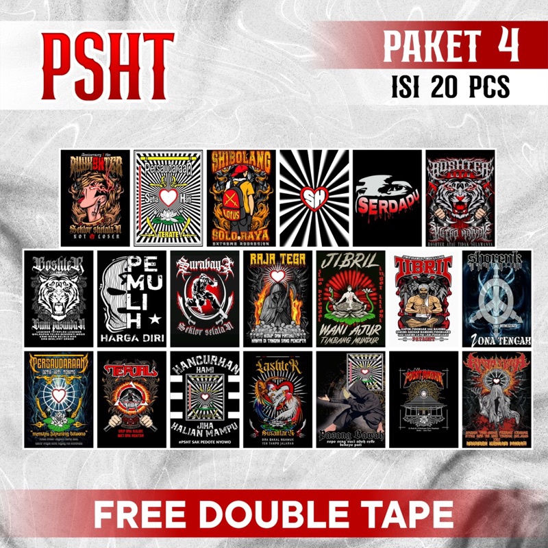 (isi 20) Poster dinding PSHT free double tape / Poster PSHT PAKET 4