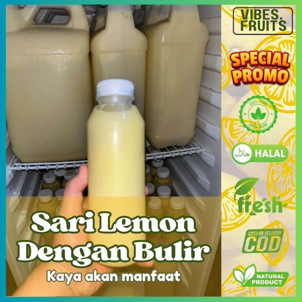 

Sari Lemon Dengan Bulir / Pure lemon Juice With Pulp By Vibes Fruits