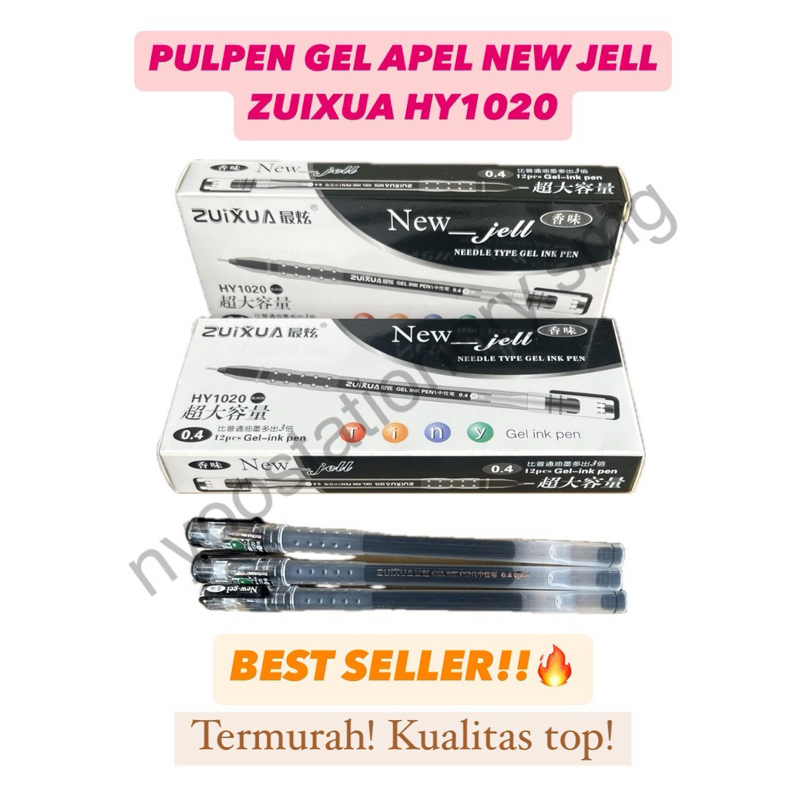 

(1 PACK=12PCS) PULPEN BOLPEN GEL ZUIXUA APPLE APEL 0.4mm HITAM BIRU MERAH