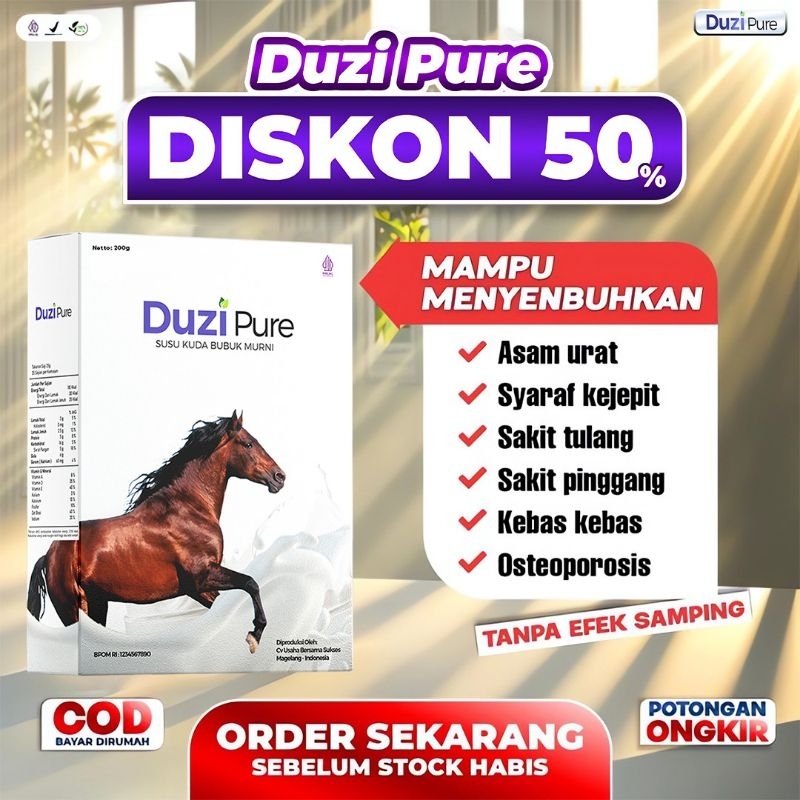 

Duzi Pure Susu Kuda Liar Lombok Asli Obat Herbal Asam Urat Rematik Nyeri Sendi Tulang Jantung Asma 200gr