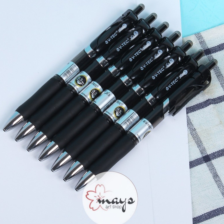 

V-TEC Ballpoint Pulpen Signature Gel Pen x5 0.5 mm - Bolpen Gel Balpen Pena Hitam Merah Biru Satuan