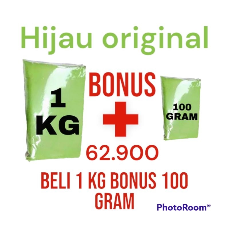 

bubuk hijau 1 kg bonus 100 gram