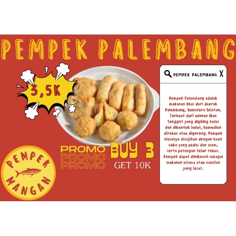 

Pempek Palembang Ikan Tenggiri Mix 10pcs