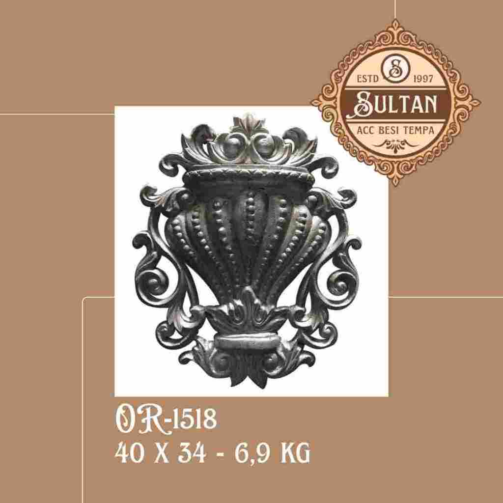 Sultan Besi Tempa / OR-1518 / Ornamen Daun Besi Tempa / Ornamen Pagar Besi Klasik / Aksesoris Besi T