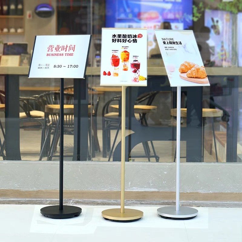 Ready Standing Sign A4/A3/A2 Frame Floor Standing Acrylic Display Papan Tiang Antrian Nama