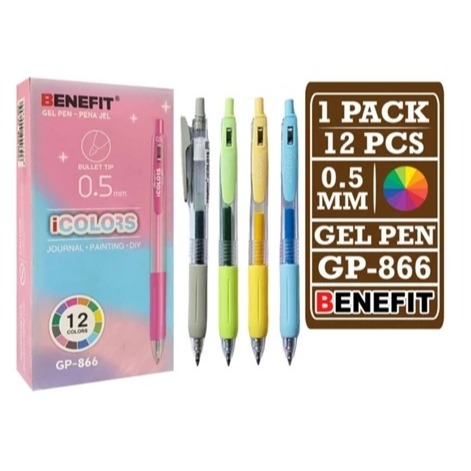 

Matris-Gel Pen / Pulpen Gel 0.5mm [1 Pack - 12 Pcs Pulpen] / Pena Cetek iCOLORS Clip GP-866